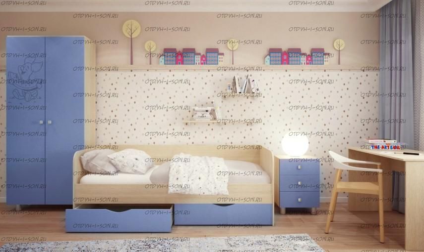Детская комната Британика с фрезеровкой (композиция 1), Модульная