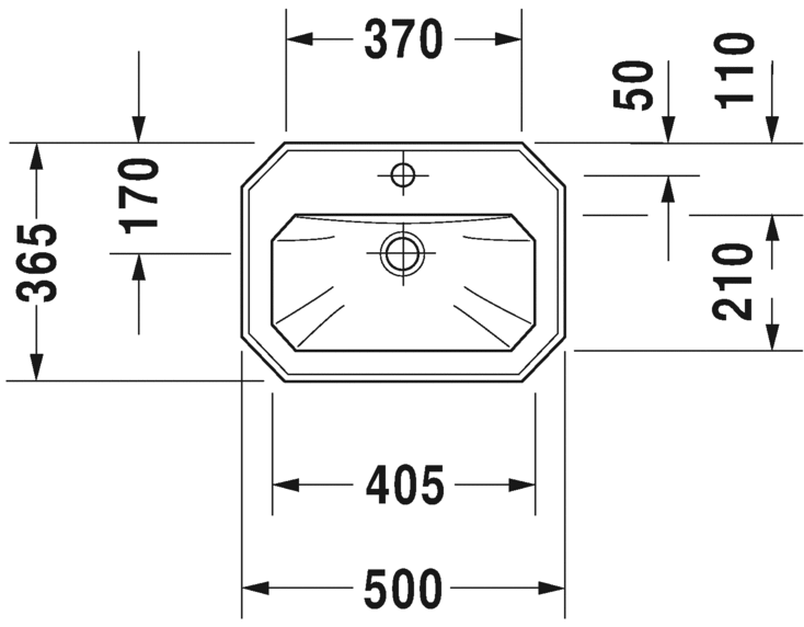 Раковина Duravit 1930 50х36,5 078550 ФОТО