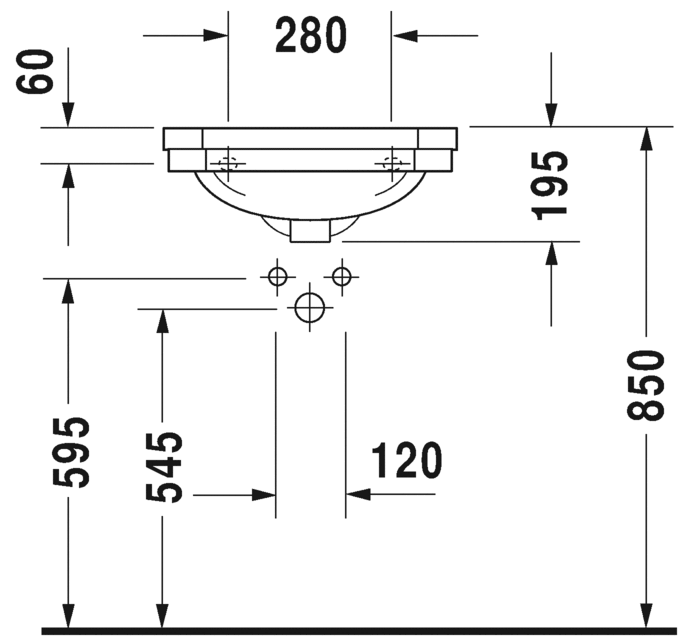 Раковина Duravit 1930 50х36,5 078550 ФОТО