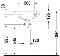 Раковина Duravit 1930 50х36,5 078550 схема 2