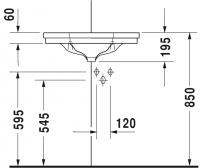 Угловая раковина Duravit 1930 59,5х45 079342 схема 2