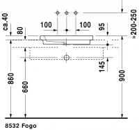 Раковина Duravit 2nd floor встраиваемая 58х41,5 031758 схема 3
