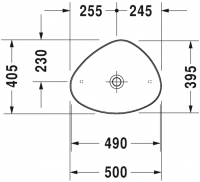 Раковина Duravit Cape Cod накладная 50х40,5 233950 схема 1