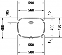 Раковина Duravit D-Code встраиваемая 56х44 см 033856 схема 1