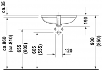 Раковина Duravit D-Code встраиваемая 56х44 см 033856 схема 2