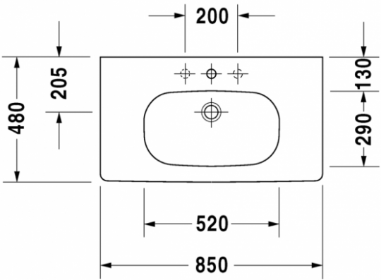 Раковина Duravit D-Code 85х48 034285 ФОТО