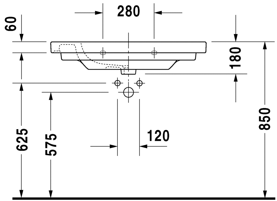 Раковина Duravit D-Code 85х48 034285 ФОТО