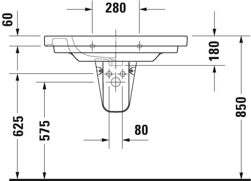 Раковина Duravit D-Code 85х48 034285 ФОТО