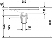 Раковина Duravit D-Code 85х48 034285 схема 4