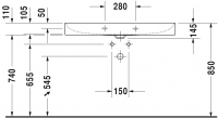 Раковина Duravit DuraSquare 100х47 235310 схема 2