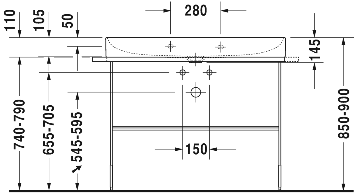 Раковина Duravit DuraSquare 100х47 235310 схема 3