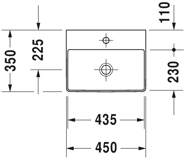 Раковина Duravit DuraSquare 45х35 073245 схема 1