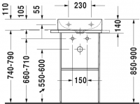 Раковина Duravit DuraSquare 45х35 073245 схема 3