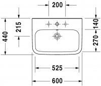 Раковина для ванной Duravit DuraSquare 60х44 см 231960 схема 2