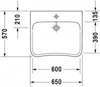 Раковина Duravit DuraStyle 65х57 232965 схема 1