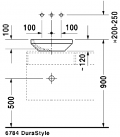 Раковина Duravit DuraStyle 43х43 034943 схема 3