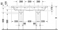 Раковина Duravit DuraStyle Двойная 130х48 233813 схема 2