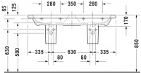 Раковина Duravit DuraStyle Двойная 130х48 233813 схема 3