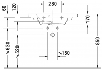 Раковина Duravit DuraStyle 78,5х40 233778 схема 2