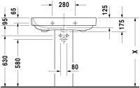 Раковина Duravit Happy D.2 80х52,5 231680 схема 2