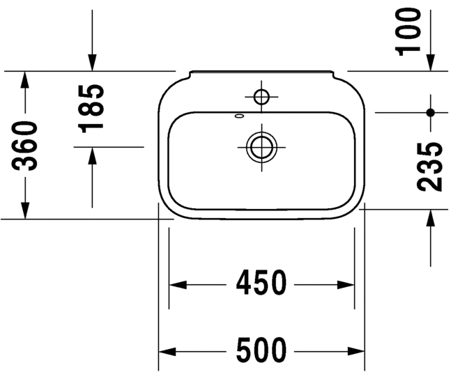 Раковина Duravit Happy D.2 50х36 070950 схема 1