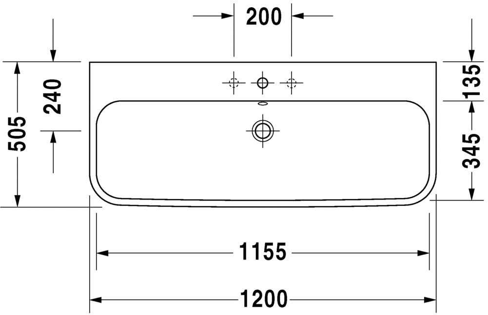 Раковина Duravit Happy D.2 120х50,5 231812 схема 3