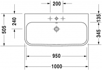 Раковина Duravit Happy D.2 100х50,5 231810 схема 2