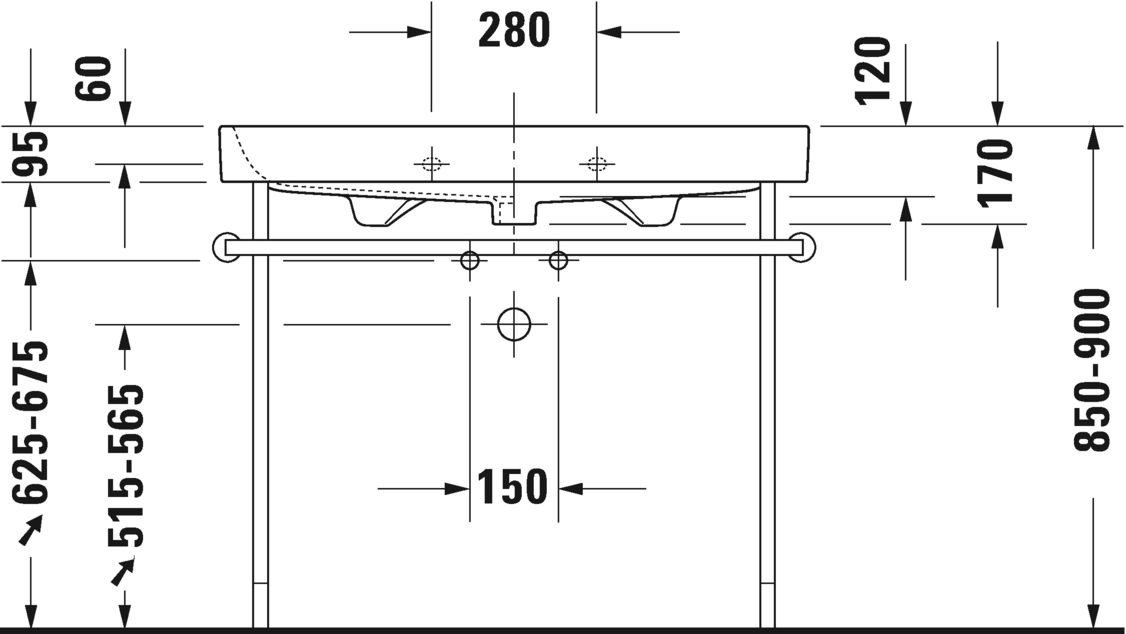 Раковина Duravit Happy D.2 100х50,5 231810 схема 4