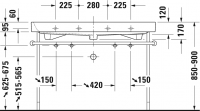 Раковина Duravit Happy D.2 двойная 120х50,5 231812 схема 4