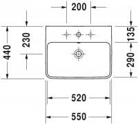 Раковина Duravit ME by Starck 55х44 233555 схема 1