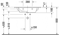 Раковина Duravit ME by Starck 83х49 233683 схема 2