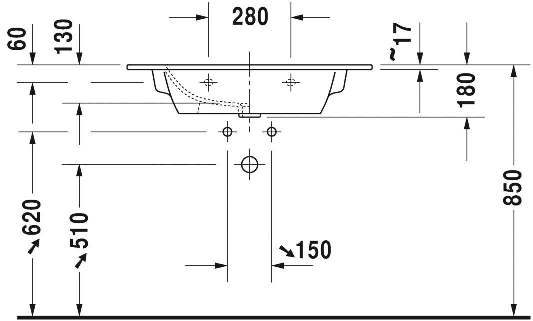 Раковина Duravit ME by Starck 83х49 233683 схема 2