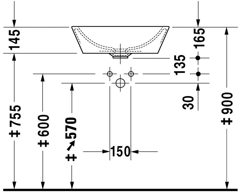 Раковина Duravit Starck 1 53х53 044753 схема 2