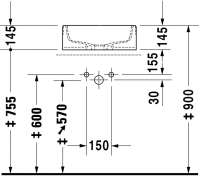 Раковина Duravit Starck 1 46х46 044546 схема 2