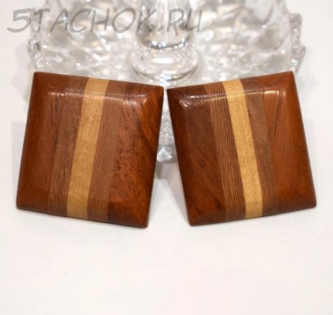 Серьги из дерева "Квадрат" (США)