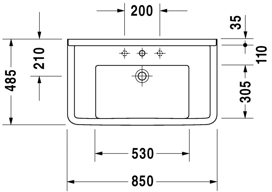 Раковина Duravit Starck 3 85х48,5 030480 ФОТО