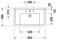 Раковина Duravit Starck 3 85х48,5 030480 схема 3