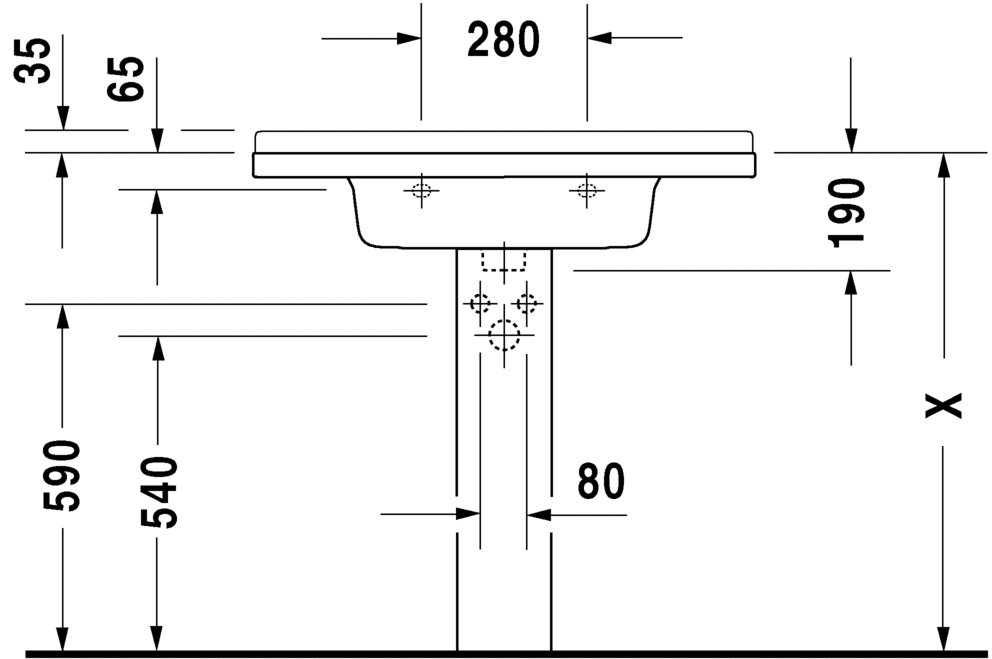 Раковина Duravit Starck 3 85х48,5 030480 схема 4