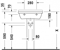 Раковина для ванной Duravit Starck 3 030055 55х43 см схема 2