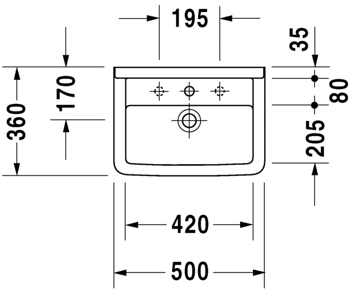 Раковина Duravit Starck 3 030050 50х36 см ФОТО