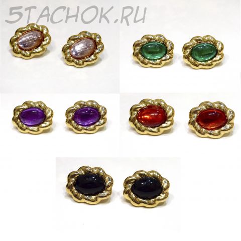 Серьги-гвоздики с 5 сменными камушками (США)