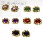 Серьги-гвоздики с 5 сменными камушками (США)