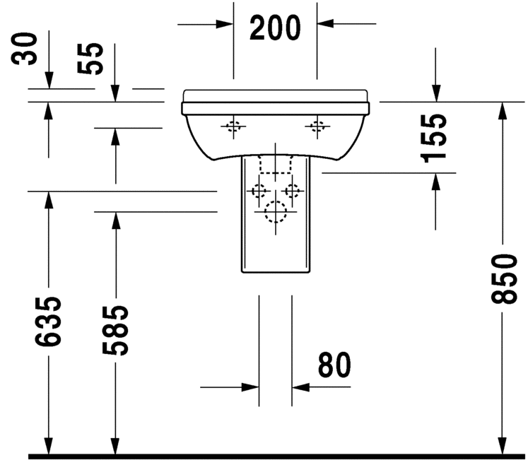 Раковина Duravit Starck 3 45х32 см 075045 ФОТО