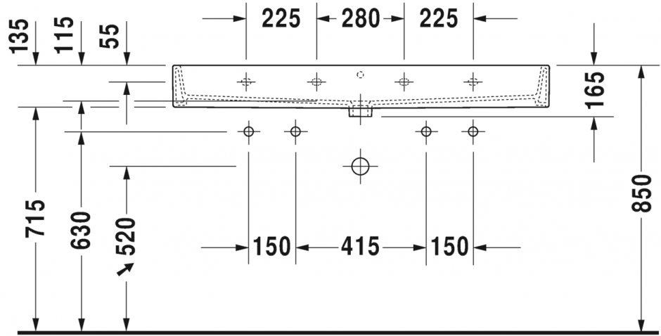 Раковина Duravit Vero Air двойная шлифованная 120х47 235012 ФОТО