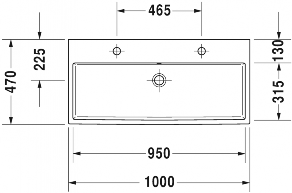 Раковина Duravit Vero Air двойная 100х47 235010 ФОТО