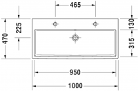 Раковина Duravit Vero Air двойная 100х47 235010 схема 1