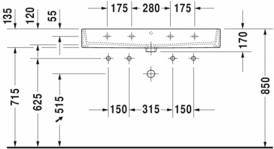 Раковина Duravit Vero Air двойная 100х47 235010 ФОТО