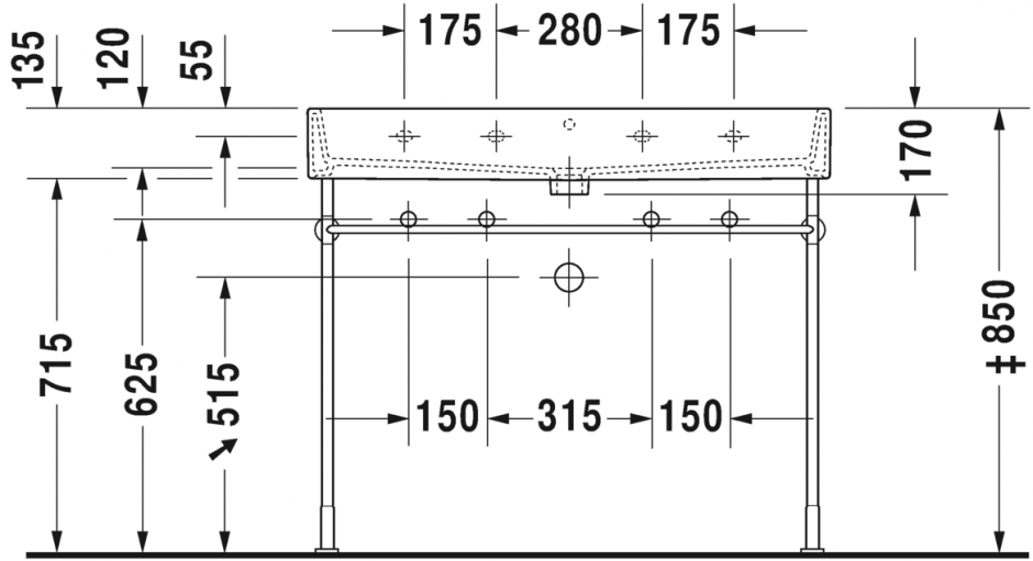 Раковина Duravit Vero Air двойная 100х47 235010 ФОТО