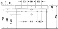 Раковина Duravit Vero Air двойная 120х47 235012 схема 3