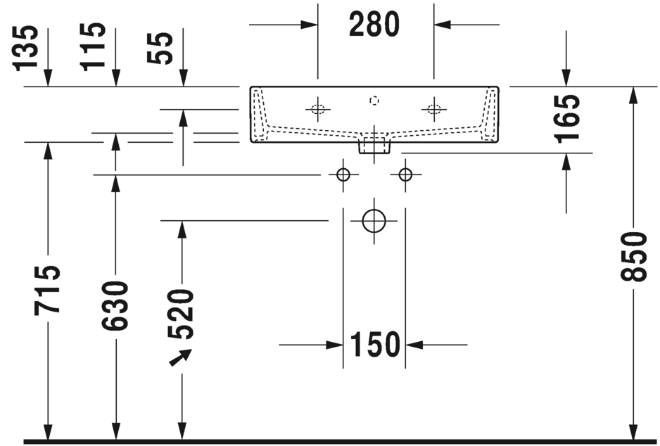 Раковина Duravit Vero Air 60х47 235060 схема 2